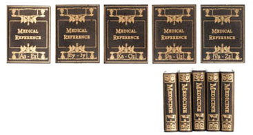 Dollhouse Miniature Medical Reference, 5pc